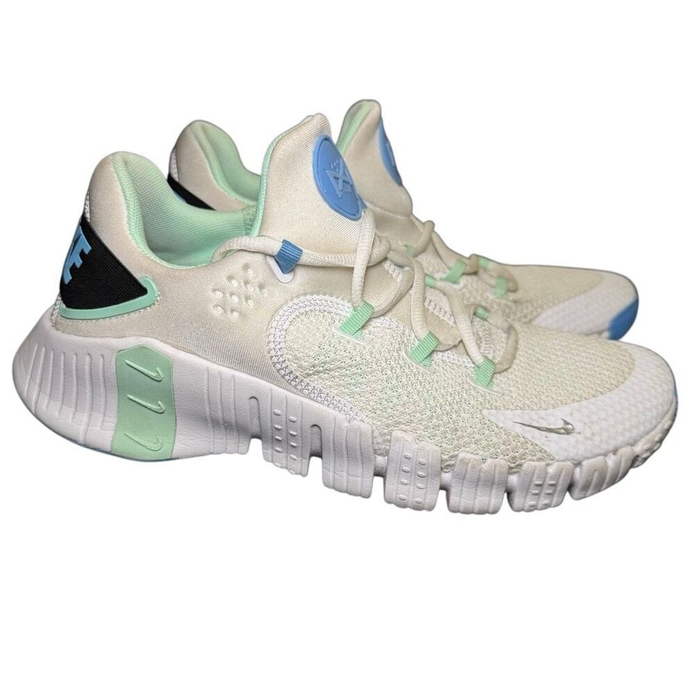 Nike Free Metcon 5 Womens Training Shoes White Blue Mint CZ0596-100 Size 10.5